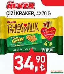 ÜLKER ÇİZİ KRAKER 4X70 G